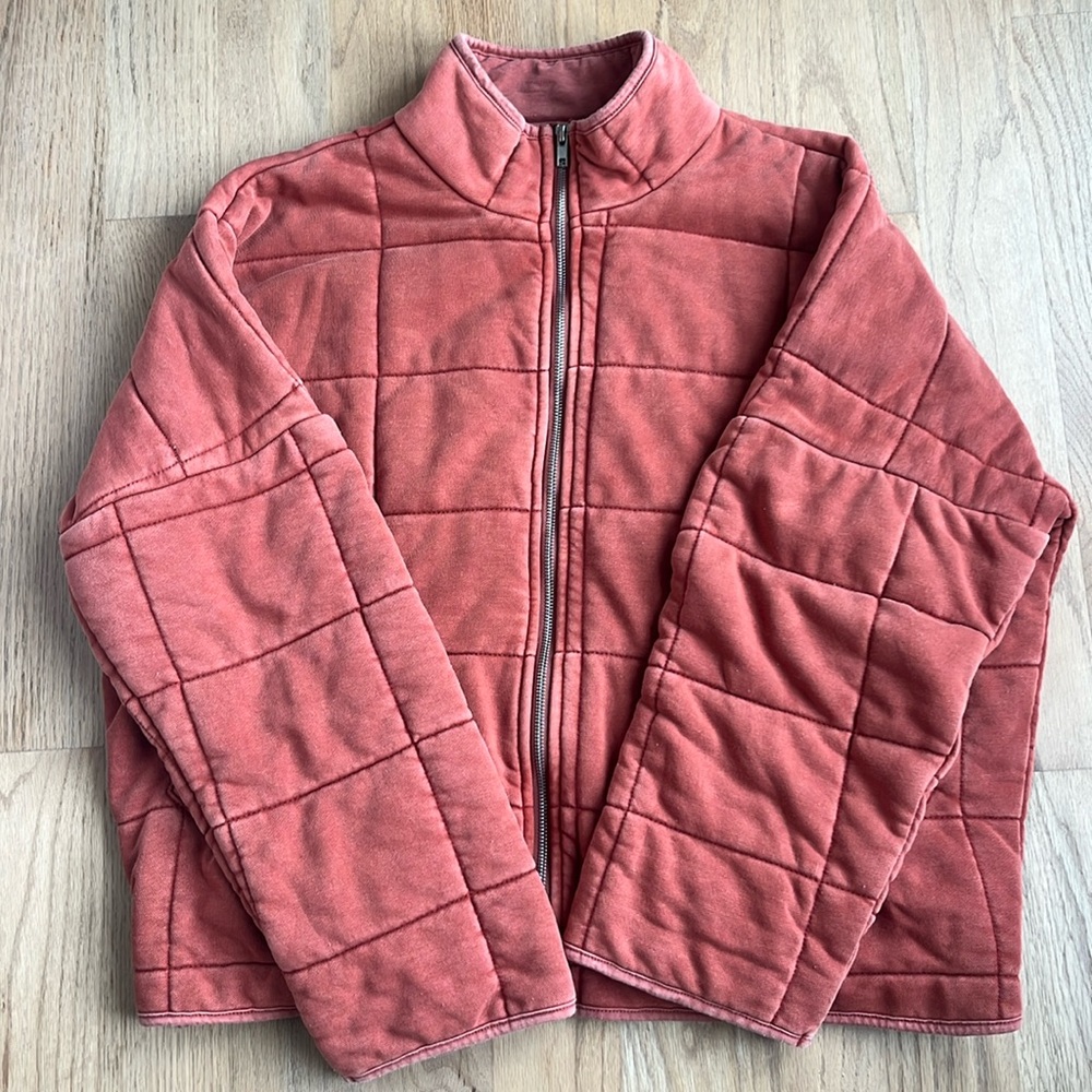 Oversized Quilted Zip-Up Jacket
